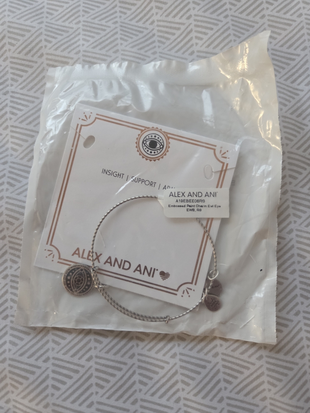 Alex and Ani Silver-Tone Evil Eye Charm Bracelet